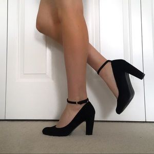 5 inch Black Strap Heel